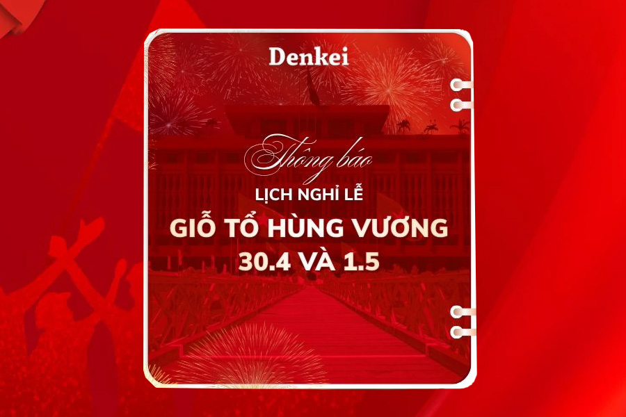 Banner thông báo lịch nghỉ lễ giỗ tổ và 30/04-01/05 của Nihon Denkei Việt Nam